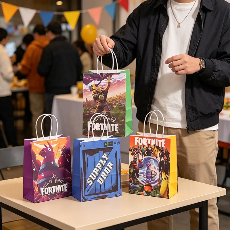 Kreative Fortnite-Papiertüte Anime-Themen-Spielproduktion Cartoon für Geburtstagsfeiern Geschenkverpackung Beutel – Detail 3