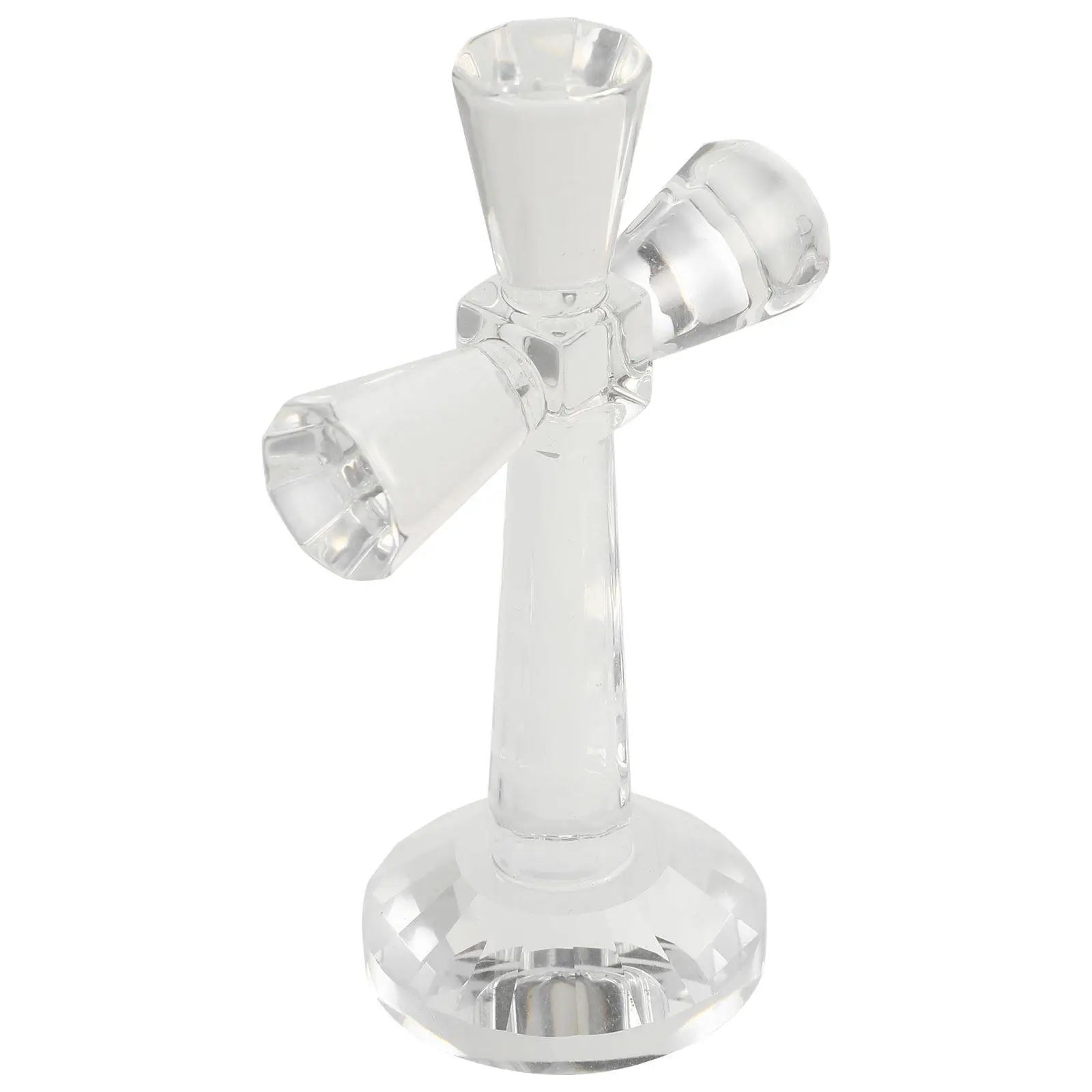 Crystal Cross Ornament Exquisite Workmanship Standing Cross with Base for Household Decor Birthday Gift Music Carnival Present