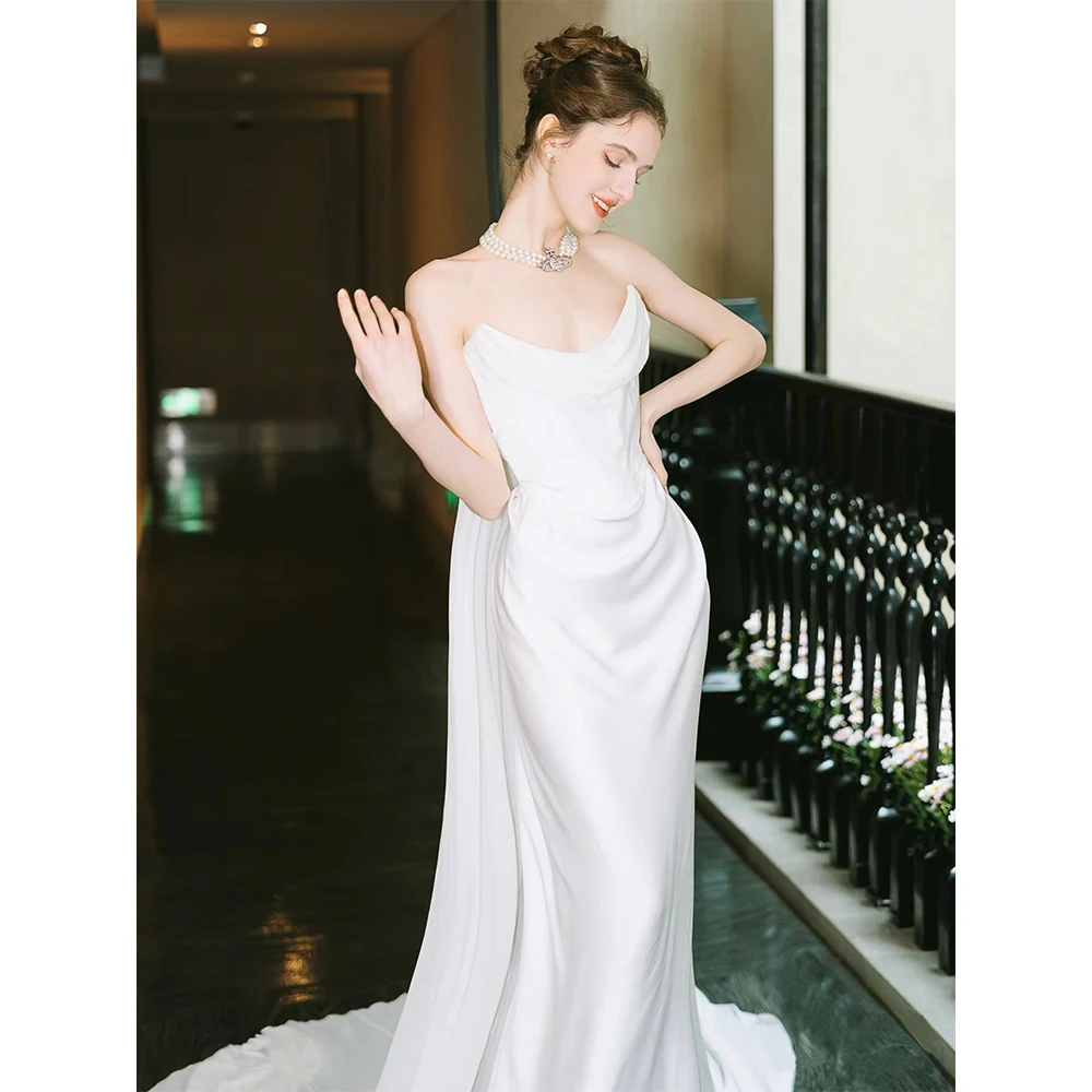 off shoulder marmaid wedding dress tail flowy backless evening gowns for women formal elegant