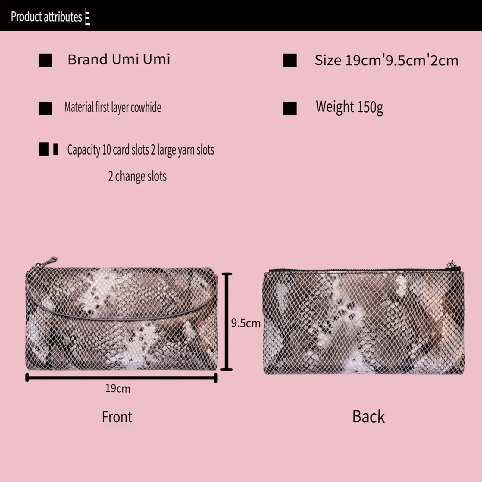 Dompet Panjang Kulit Asli untuk Wanita Dompet Koin Slot Multi Kartu Desain Serpentine Fashion Tas Tangan Wanita