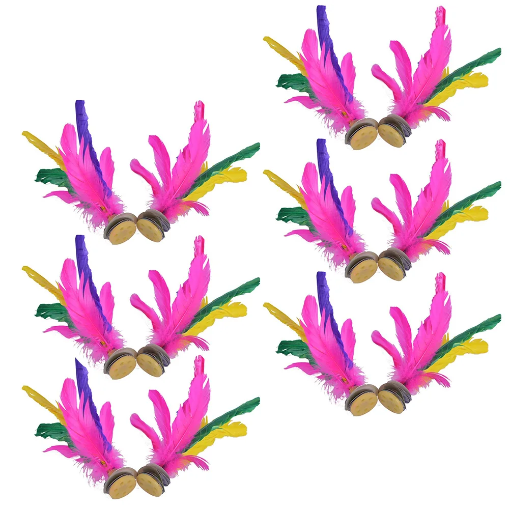 

12pcs Shuttlecock Jianzi Kick Toys Lightweight Bright Color Foot Sports Game Traditional Student Kids Plaything