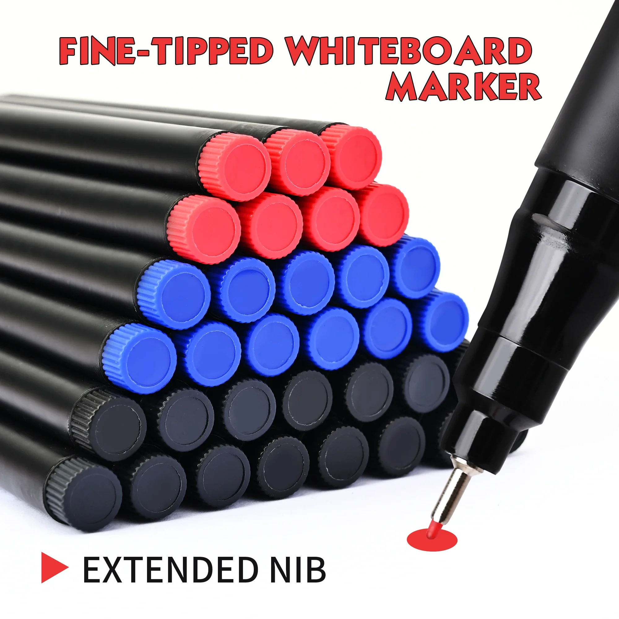 4/10 Stuks Droog Wissen Markers Ultra Fijne Tip, 0.5mm 3 Kleuren Uitwisbare Whiteboard Markers voor Kinderen, School, kantoor, Planning White Board