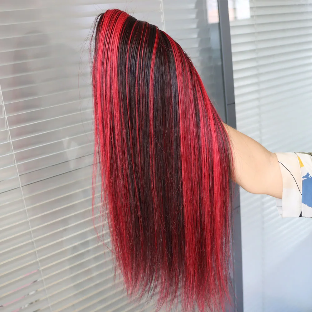 الجملة عذراء الشعر البشري البرازيلي حزم أومبير البيانو اللون تسليط الضوء على 1B بورغ الشعر الأحمر النسيج نسج للأسود الأفريقي