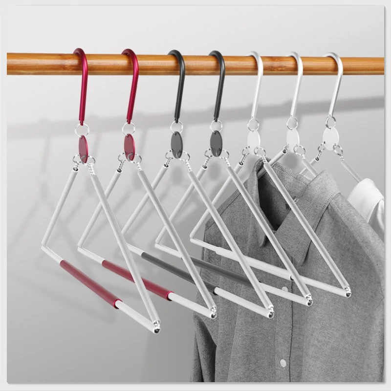 Retractable Portable Travel Hangers,Aluminum Alloy Foldable Clothes Hanger,Lightweight Collapsible Coat Rack for Outdoor Camping