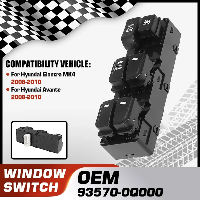 

Car Electric Master Power Window Switch Lock Switch For Hyundai Elantra MK4 Hyundai Avante 2008 2009 2010 93570-0Q000 14 Pins