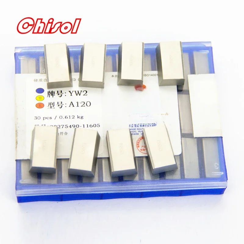 30pcs/box A120 YT5 YW2 YW1 YT15 YT14 YG6 YG8 carbide brazed inserts welding tips blade cutter cutting tools