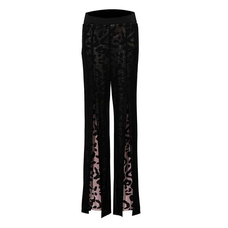 2023 New Ballroom Dance Pants Loose Wide Leg Latin Trousers Adult Cha Cha Tap Dance Performance Clothes Practice Pants DNV18541