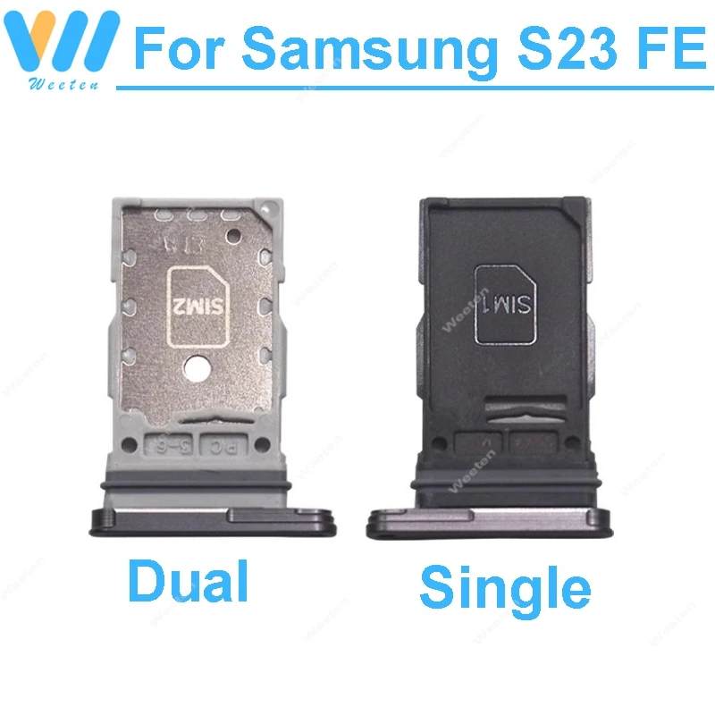 SIM Card Tray Holder For Samsung Galaxy S23 FE Sim Reader Slot Socket Adapter Replacement Repair Parts