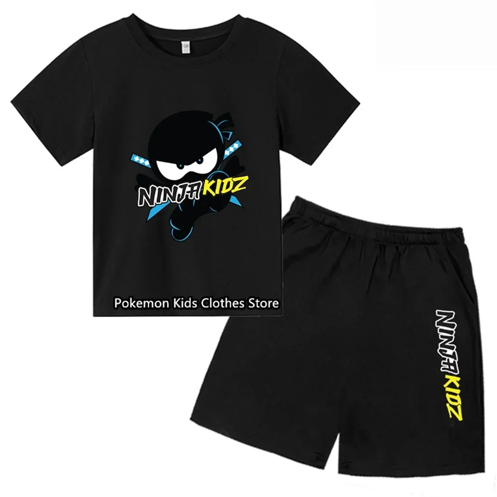 NINJA KIDZ Tshirt Set Toddler Summer T-shirt Teenage Girls Clothing Cotton Boys Tshirt Boutique Kids Tees O-Neck Children Tops