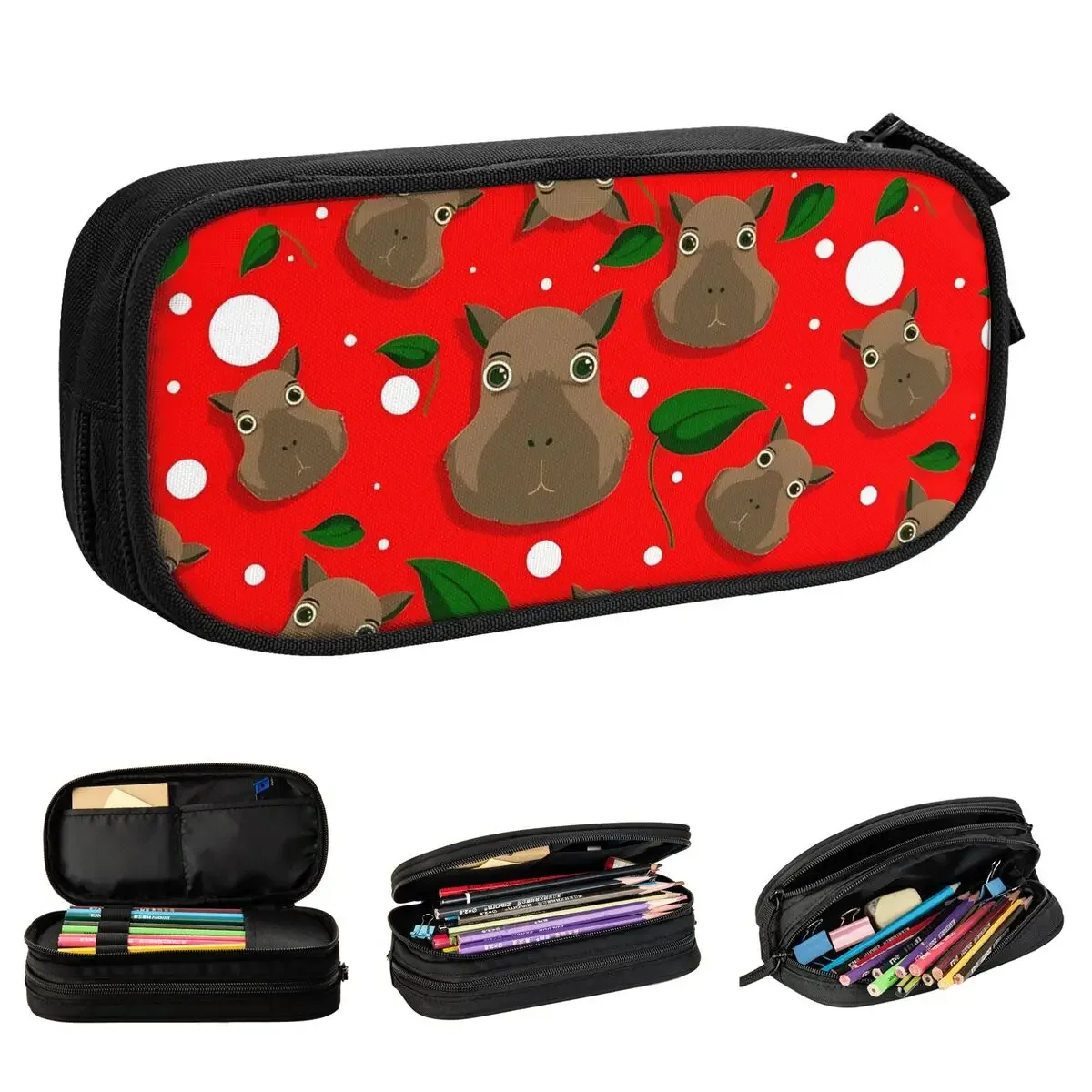 

Classic Ugly Christmas Capybara Pencil Cases Pencilcases Pen Student Big Capacity Pencil Bags School Supplies Zipper Accessories