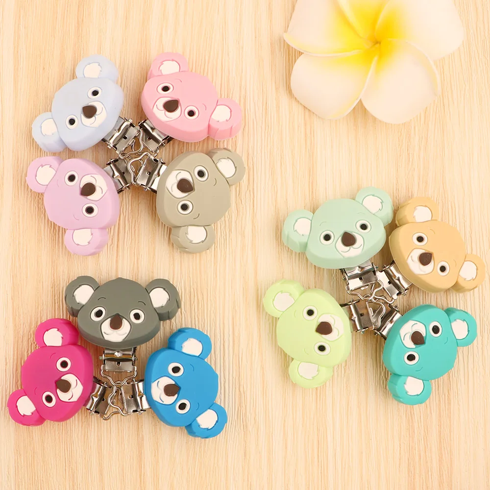 Kovict 3pc Koala Silicone Pacifier Clip Baby Food Grade Pacifier Chain DIY Necklace Bracelet Accessories For Jewelry Making