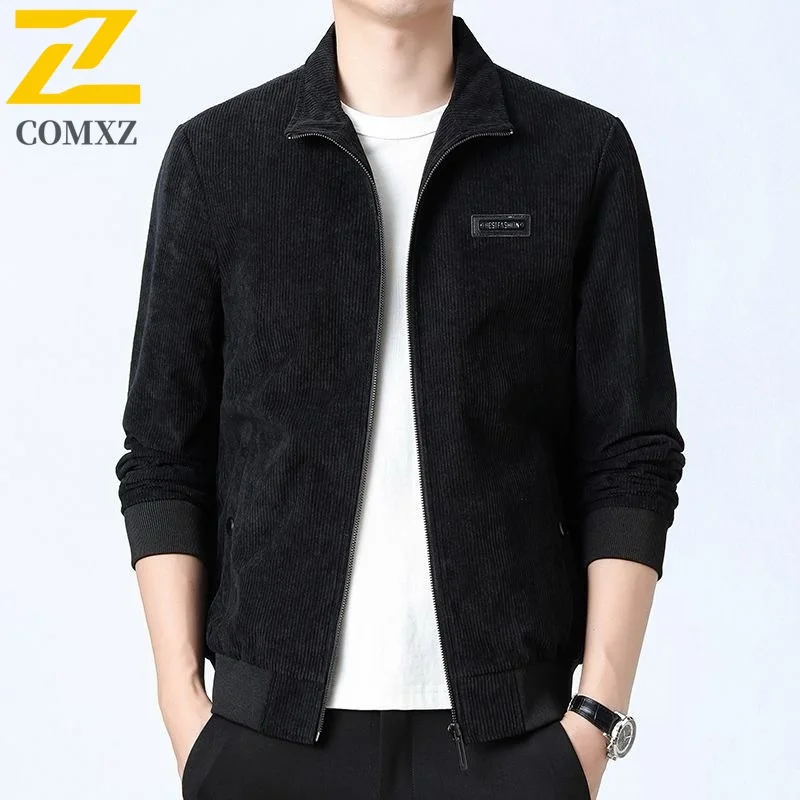 

COMXZ Men's Winter Jacket 2025 Stand Collar Snow Warm Design Business Trip Classic Jacket Street Leisure Cold-Proof Fleece Coat