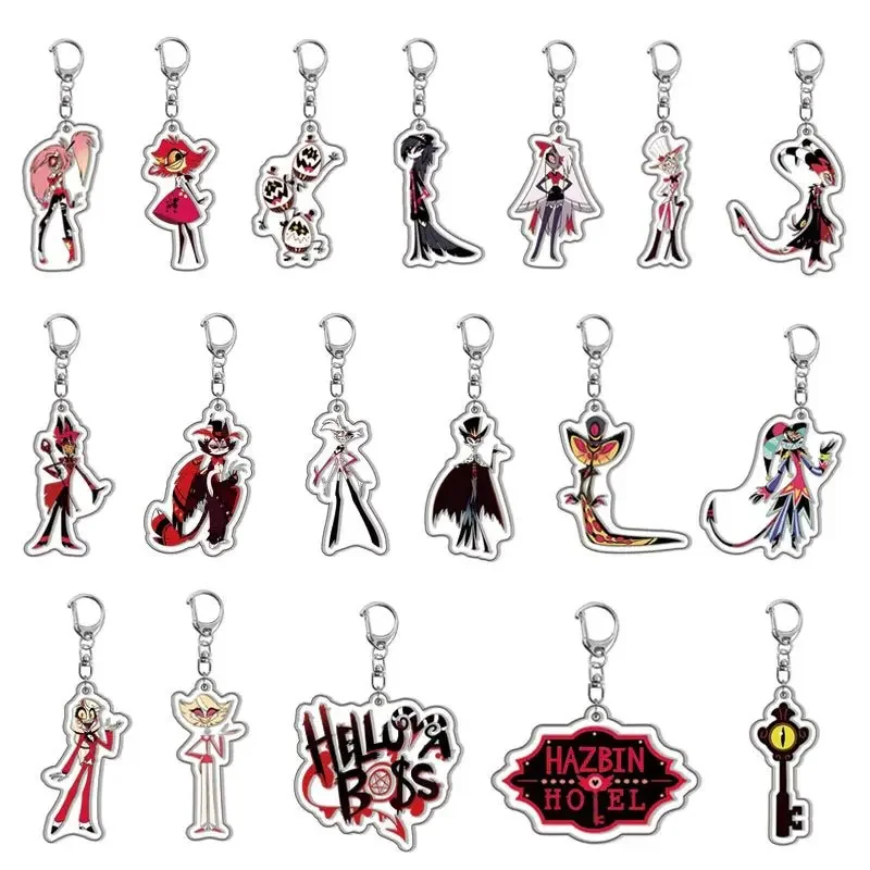 

Hazbin Hotels Kids Anime Acrylic Keychain Children Cartoon New Keyring Boys Girls Fashion Jewelry Backpack Cute Pendants Gifts