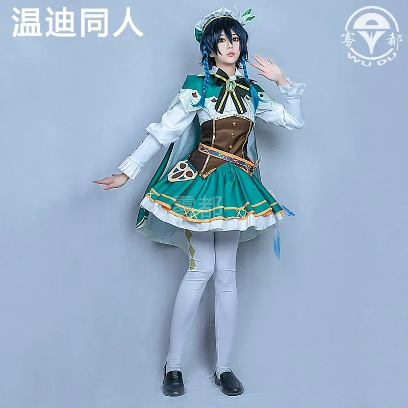 Genshin Impact Venti Maid Ver. Dress Cosplay Exclusive Authorization Game Costume For Girls Women Christmas Lovely Uniform Suit