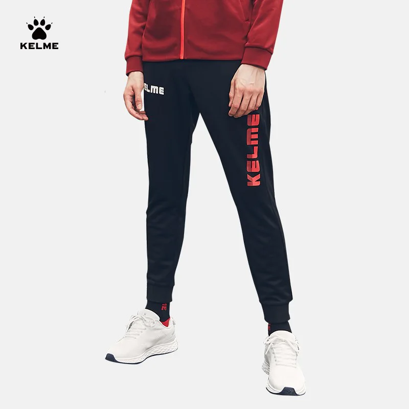 KELME Casual Sports Pants In Summer And Autumn Thin Breathable Knitted Leggings For Men And Women Contrast Printing 3881350-1