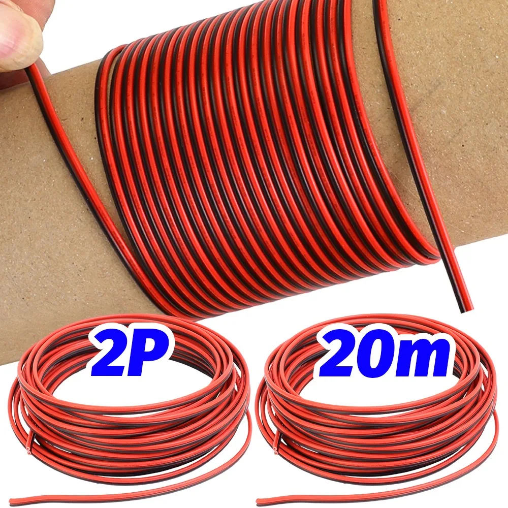 

Universal 2P Extension Cord 5/10/20M Tinned Copper PVC Insulated Wire Electrical Wiring High Voltage Resistant Connection Cable