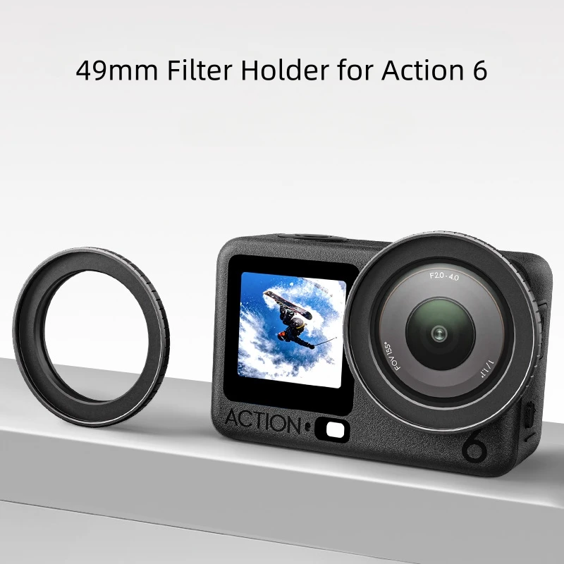 

49mm Filter Mount for DJI Action 6 Camera Protective Filter Frame for Action Cameras