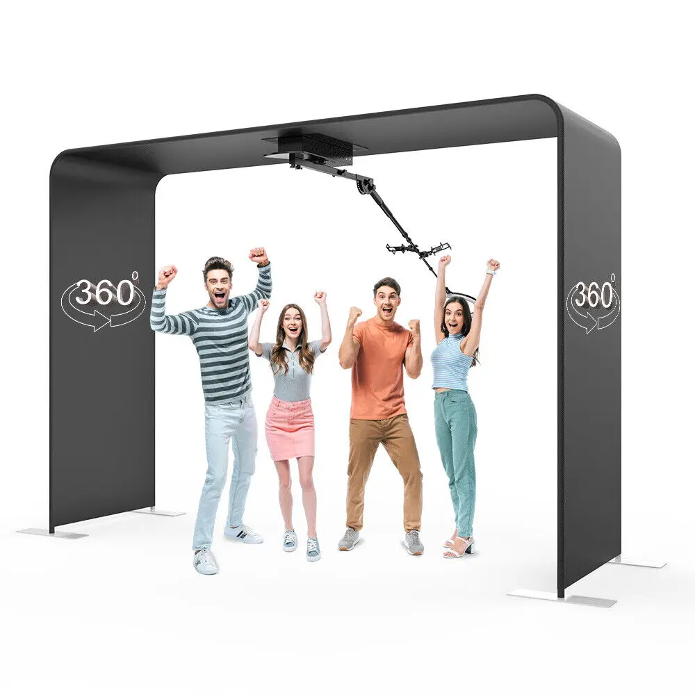 Hot Selling Sky 360 Photo Booth Free Customized LOGO Overhead 360 Video Photo Booth Swivel arm Bracket With Flight Case