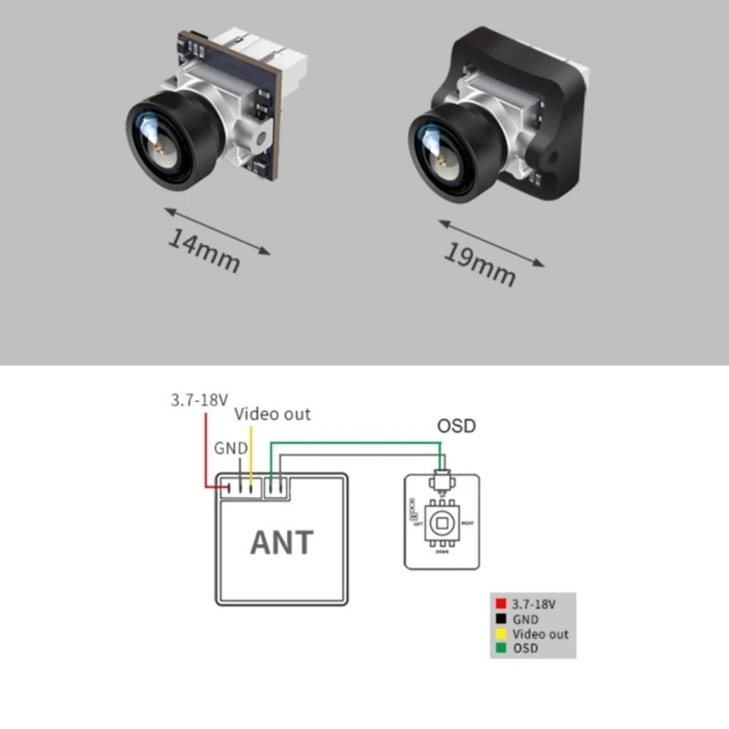 CADDX 1200TVL Global WDR OSD 1.8mm Light Camera 16:9 4:3 for FPV