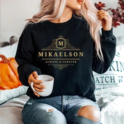 Sudadera con capucha de Mikaelson Always and Forever para hombre y mujer, Original de Vampire Diaries Sudadera con capucha, sudaderas de cuello redondo