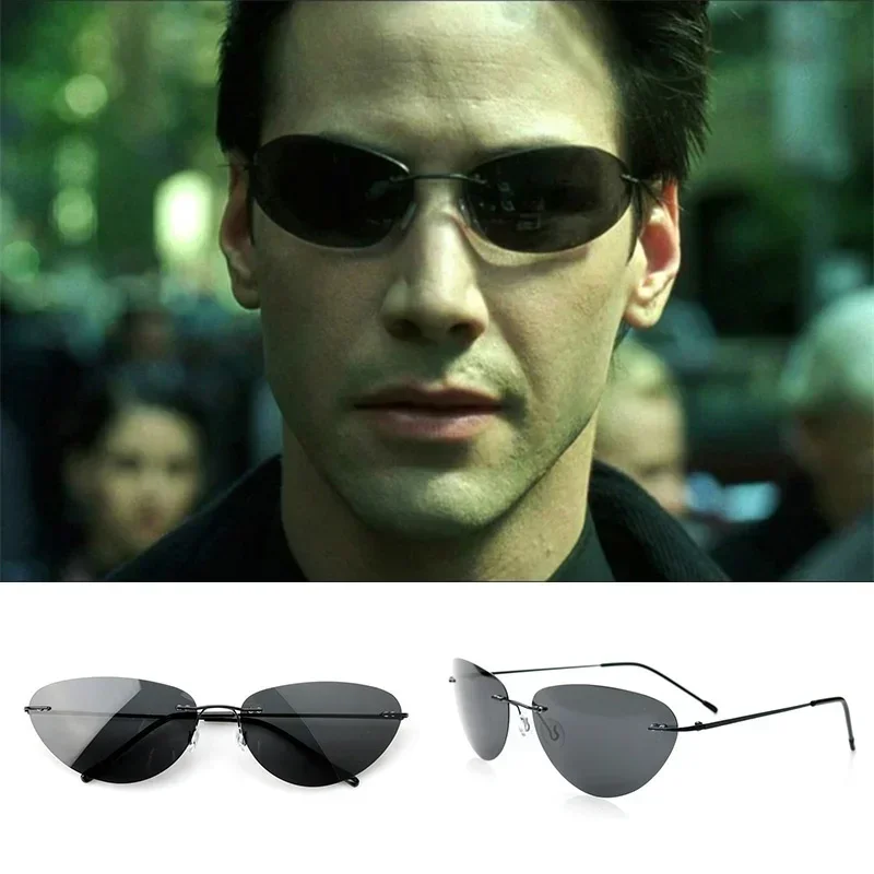 نظارات شمسية رائعة للرجال The Matrix Fashion ترقية النظارات الشمسية المستقطبة خمر خفيفة بدون شفة تصميم العلامة التجارية القيادة