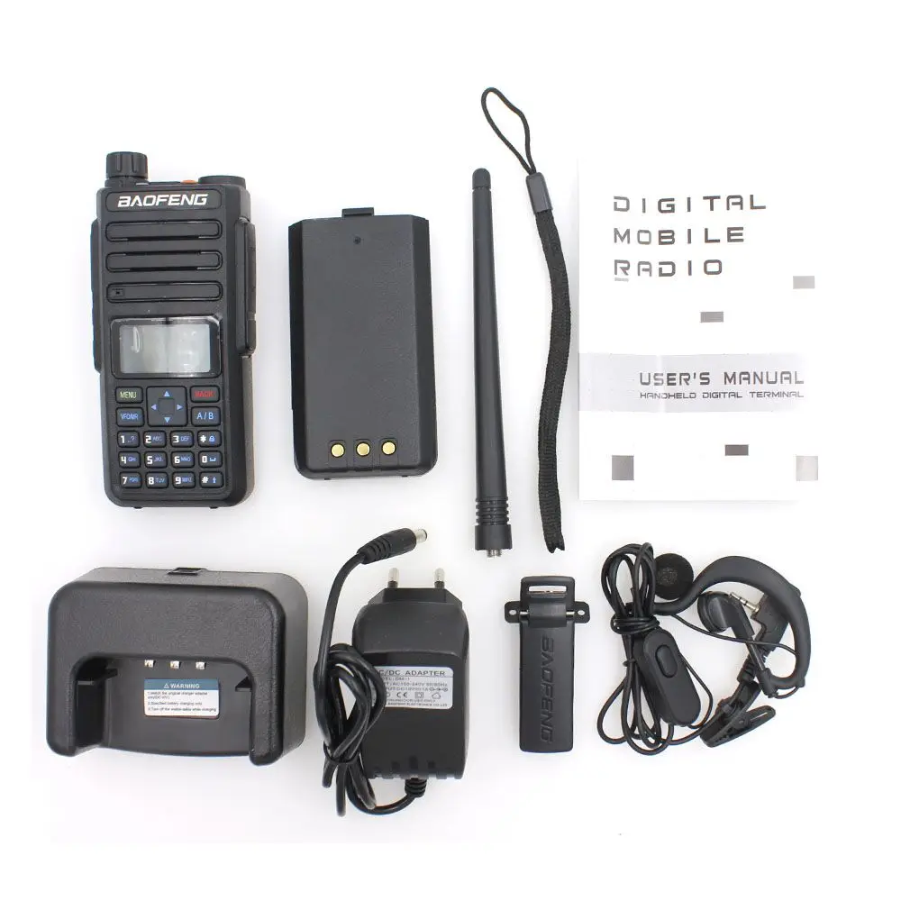 Imagem -06 - Tier Mais Walkie Talkie Dual Time Slot Dual Band Display Função Sms 136-174 400470mhz Dmr Rádio Digital Baofeng-dr1801uv