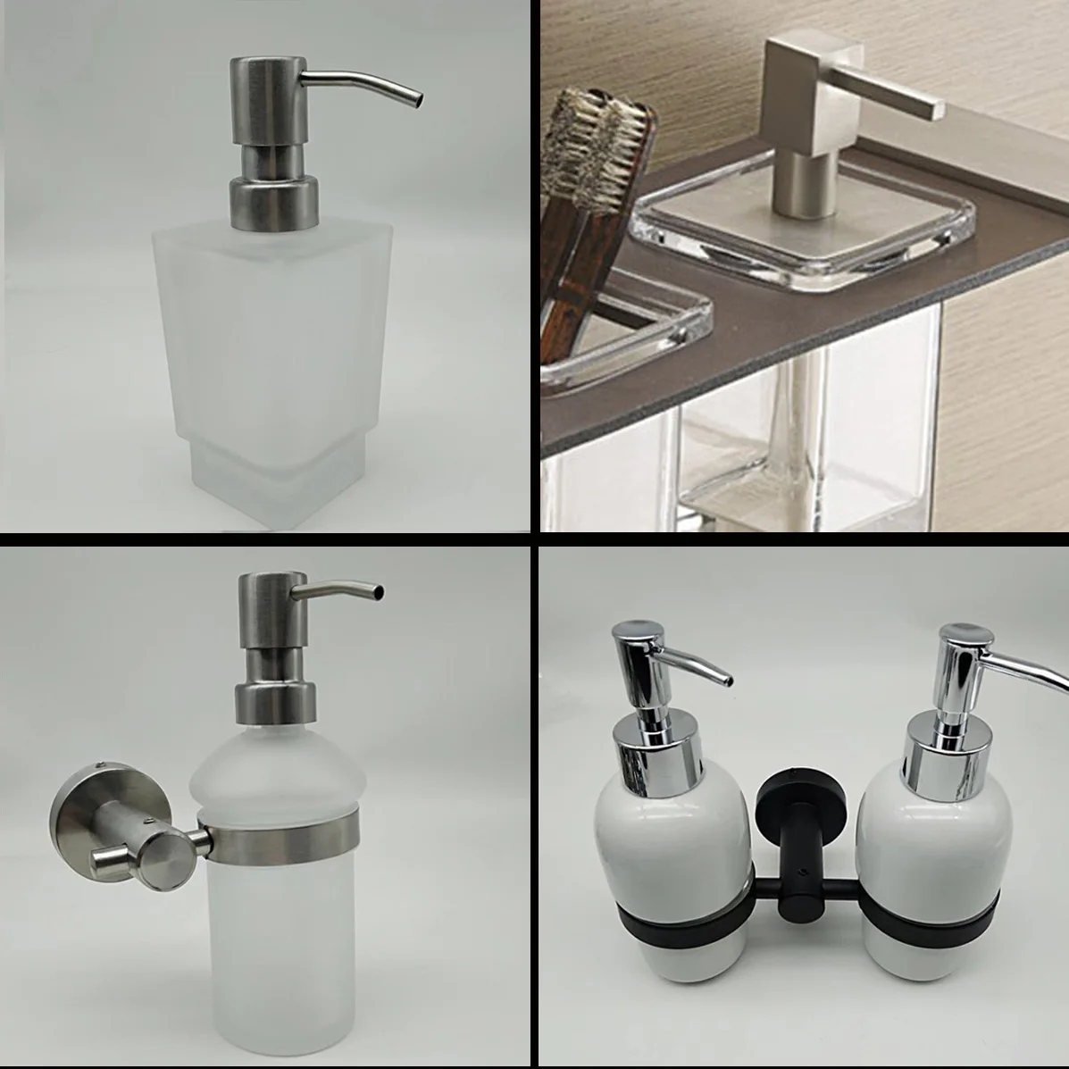 square round ceramic glass liquid soap dispenser wall mounted, glass replairment parts