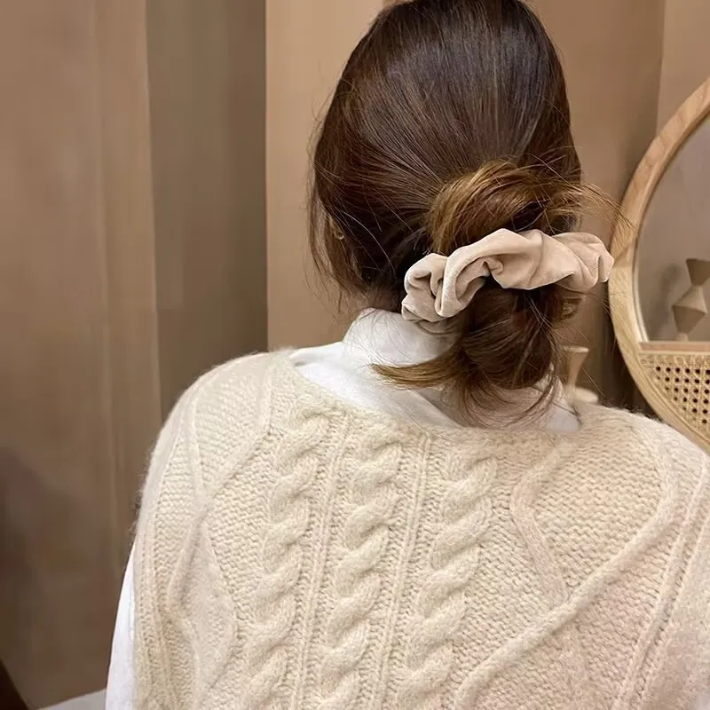 Elastici per capelli da donna fascia per capelli in velluto Vintage tinta unita per ragazze supporto per coda di cavallo elastici accessori per