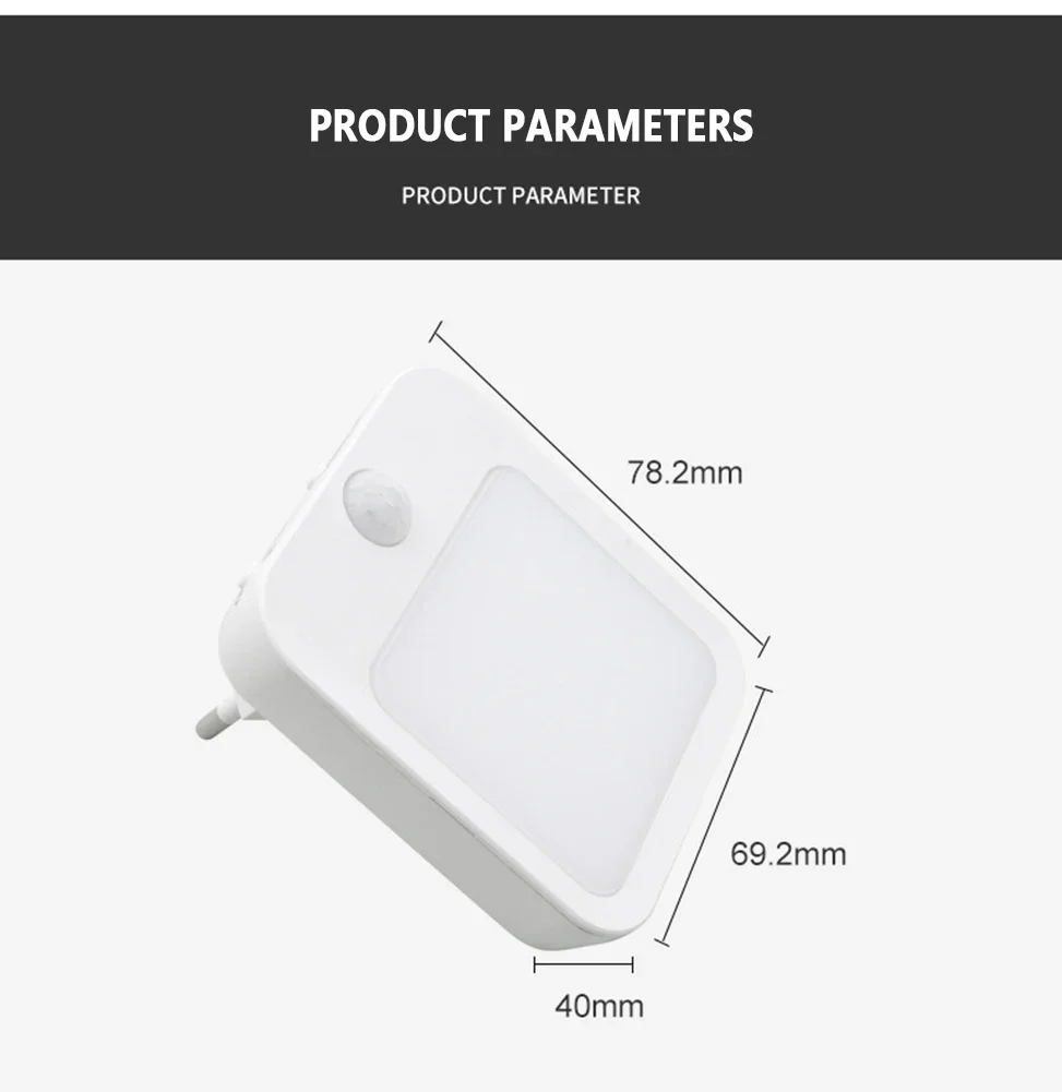 الأشعة تحت الحمراء ذكي استشعار الحركة LED أضواء الليل ، ستبليس يعتم إضاءة الخزانة ، 3 أوضاع الإضاءة ، 8.5x5x8.5cm