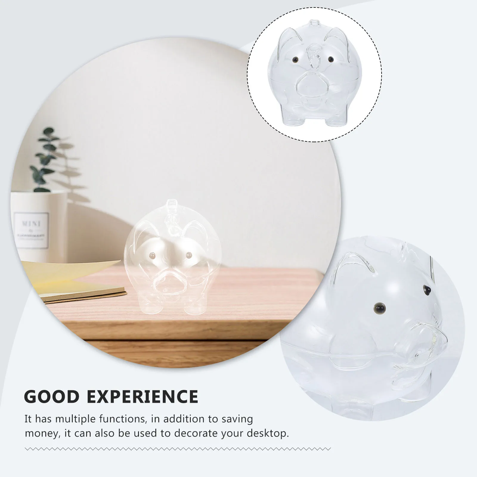 

Transparent Piggy Bank Creative Pig Shape Glass Coin Storage Box Kids Saving Jar for Gift Piggy Bank Clear Banks