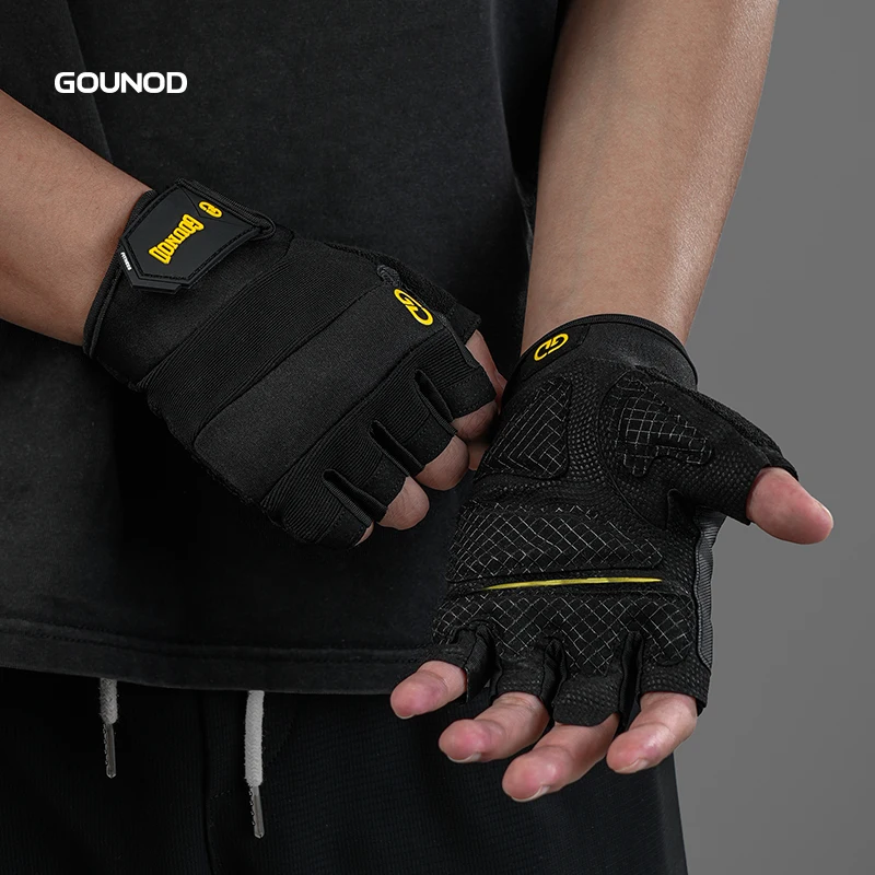 

Sports Fitness Half-finger Gloves Thickened Non-slip Wear-resistant Palm Sports Handguards Lifting Equipment Palm Guard