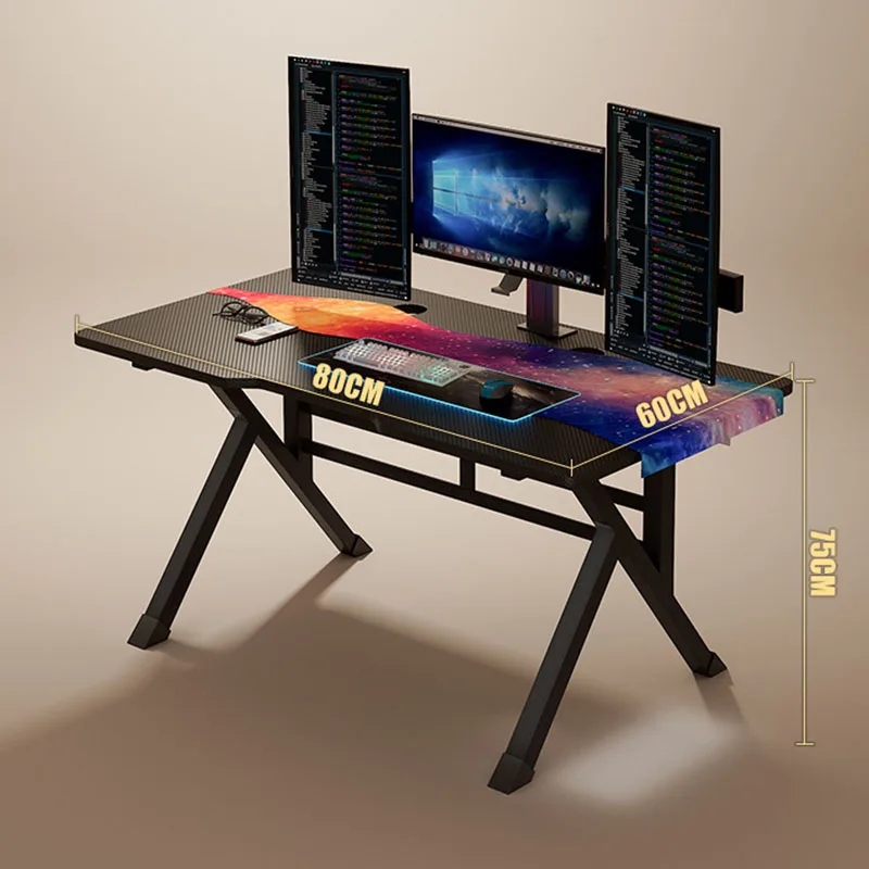 Contemporary Laptop Computer Desk Carbon Fiber Panel Computer Gamer Table