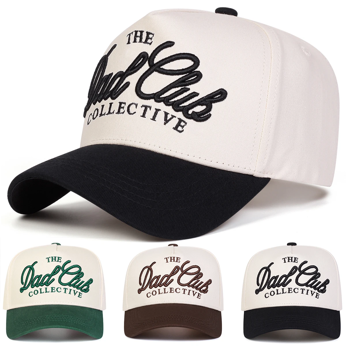 Unisex THE DAD CLUB COLLECTIVE Letter Embroidery Baseball Caps Spring Autumn Outdoor Adjustable Casual Hats Sunscreen Hat Cap