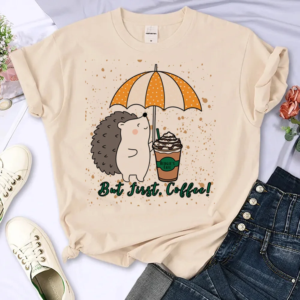 Hedgehog tshirt women summer comic t shirt female graphic Japanese 2000s clothing