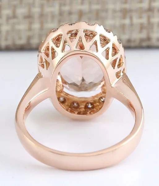 14K Rose Gold Close Women\'s Topaz Rings Stone Champagne Jewelry Bizuteria Gold Wedding Jewelry Gemstone