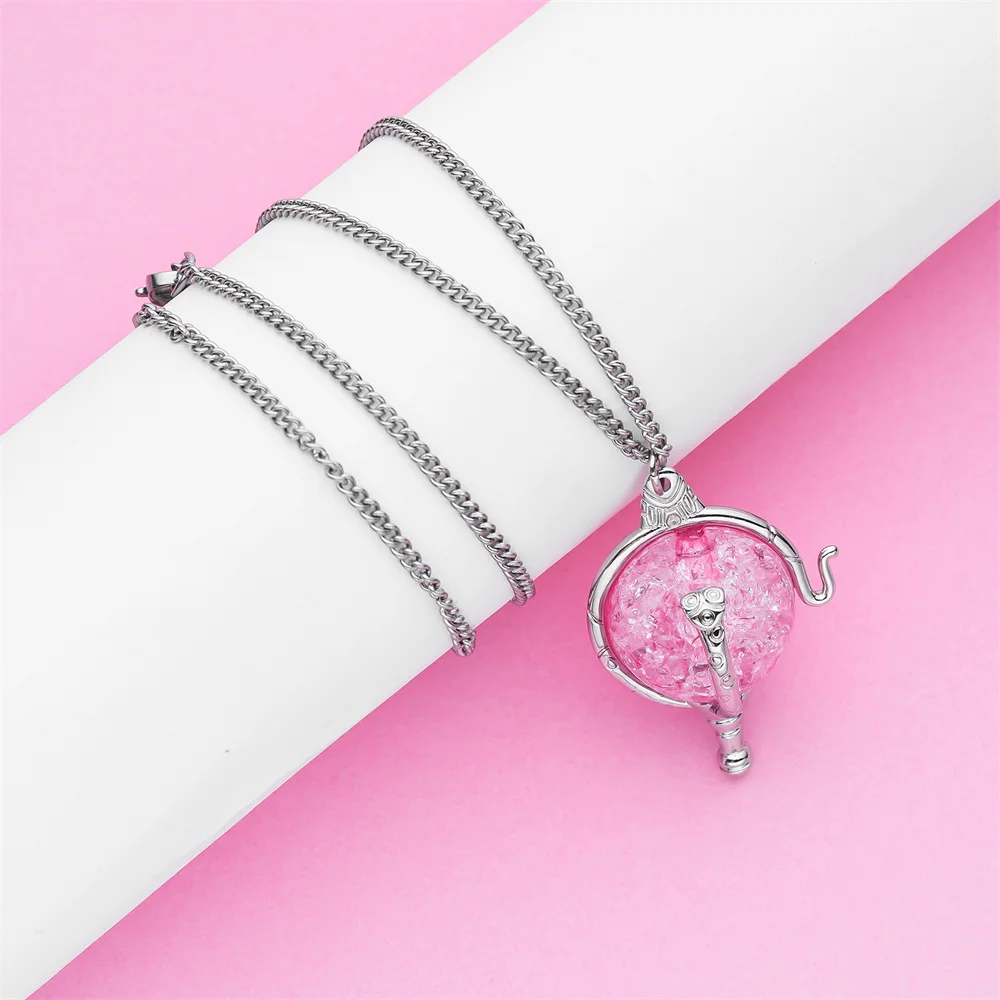 Harong Heart of Kandrakar Pendant Classic Ruby Gemstone Jewelry Anime W.i.t.c.h. Will Cosplay Necklace for Girl Woman gift