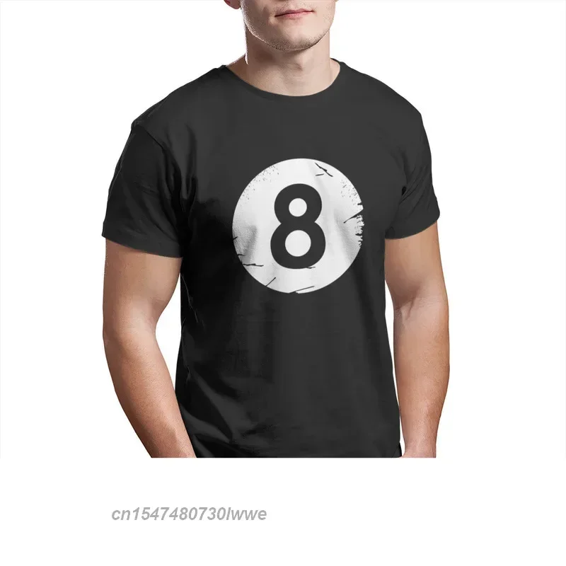 8 Ball Man's Tshirt Billiard Cue Sport Pool Snooker Games Crewneck 100% Cotton T Shirt Top Quality Birthday Gifts