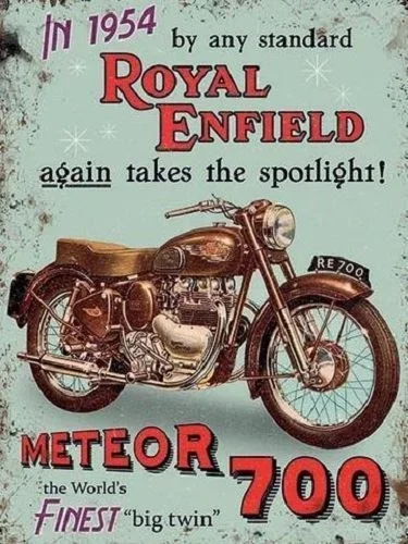 Royal Enfield Meteor 700 Motorbike Metal Advertising Sign Wall Plaque Sign Wall Poster Wall Decor Home Office Bar Pub