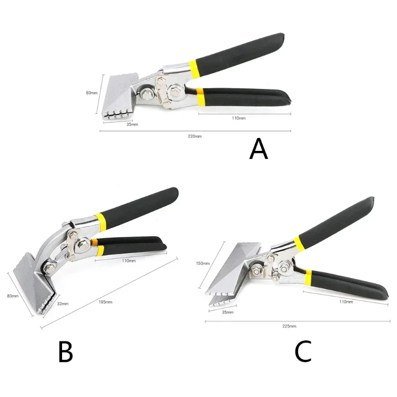 Sheet  Metal Bending Pliers Hand Seamer Wide Jaw Straight 80mm/Elbow 80mm/Straight 150mm Tools for Welding Clamps