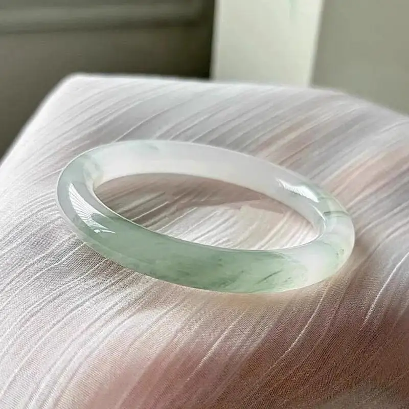 Certified Jade Bangle Women Fine Jewelry Natural Myanmar Jadeite Ice Floating Burmese Jade Bangles For Girlfriend Mom Gifts