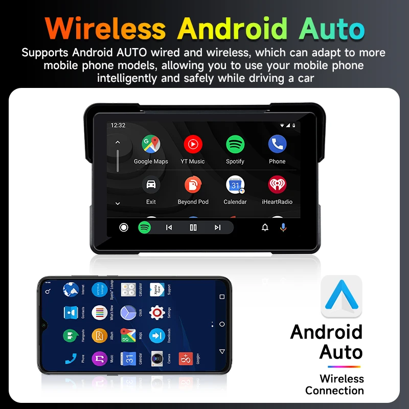 JMCQ 7inch 2K Motorcycle DVR IPX7 Waterproof Carplay Display Screen Portable Motorcycle camera WIFI GPS Dash Cam Auto Monitor - view 5