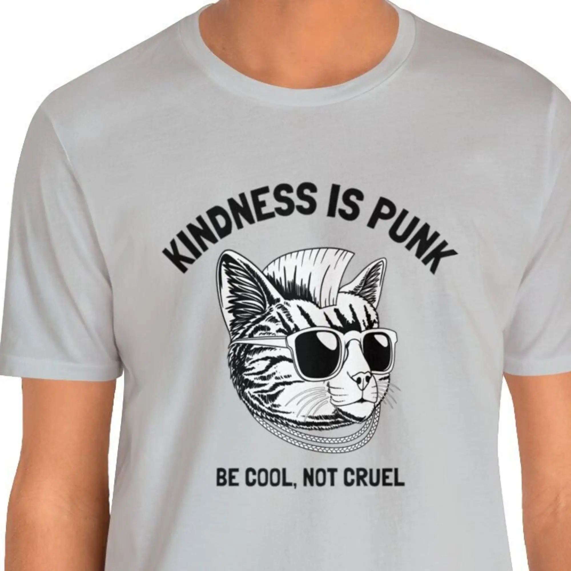 Kindness Is Punk Cat Be Cool Not Cruel Radical Empathy Shirt