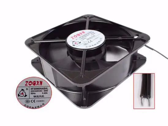 ZOGXN XF20060ABHL AC 240V 0.40A 200x200x60mm 2-Wire Server Cooling Fan