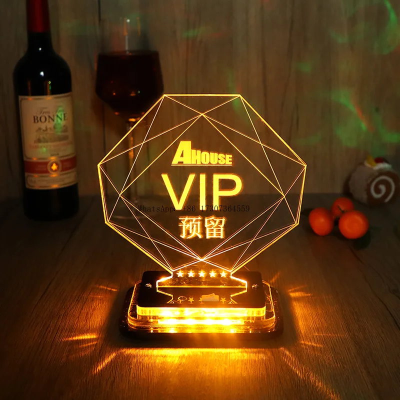 

Светящаяся карта резервирования для бара, карта для ночного клуба, карта резервирования сиденья, светодиодная карта для резервирования сиденья, настольная карта, акриловое сообщение, VIP-тервировка