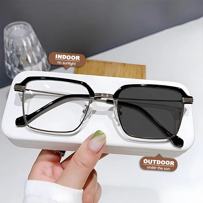 الرجال الكلاسيكية طول النظر الشيخوخي القراءة نظارات شمسية إطار مكافحة الضوء الأزرق مد البصر إطارات نظارات شمسية مع 0 + 1.0 + 1.5 + 2.0 + 2.5 + 3