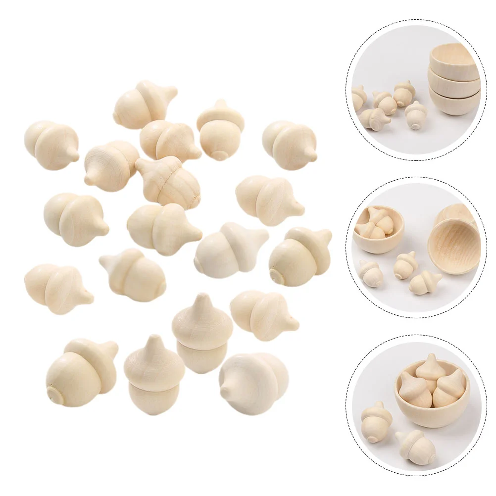 30 Pcs Toy Woody Acorn Child Crafts Home Decor 36x23cm Wooden Toys for DIY Mini Material