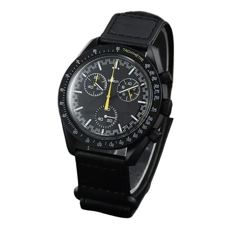 2025 ساعة رجل الموضة القمر المشترك الفضاء القمر مهمة ستة اليد كرونوغراف كوارتز ساعات رجالية ونسائية