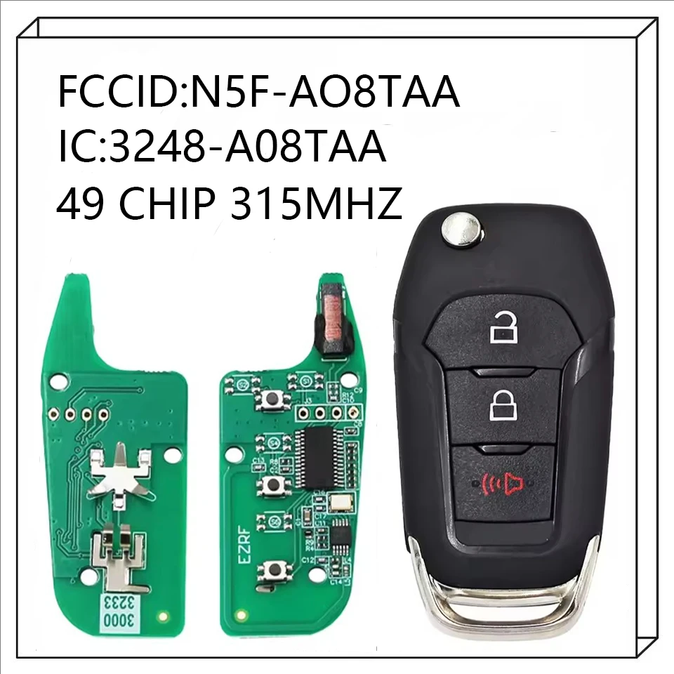 

N5F-AO8TAA 3248-A08TAA 3btn дистанционный ключ от машины 315 МГц для Ford F150 F250 F350 EXPLORER 2015-2019 с чипом PCF7945P HITAG-PRO 49