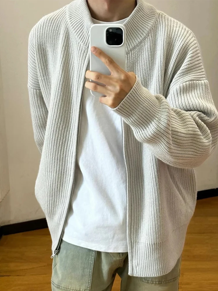 

Мужской трикотажный кардиган Cleanfit с воротником-стойкой, свободного кроя, зимний, повседневный, из полиэфирного волокна, с длинными рукавами, мягкий и удобный