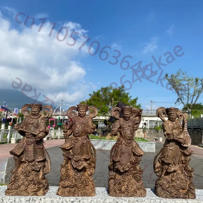 Hand-Carved Agarwood Four Heavenly Kings Statue - 7.3